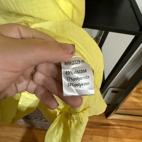 double crazy Sunny Yellow Lace Mini Dress size large - Picture 5 of 8